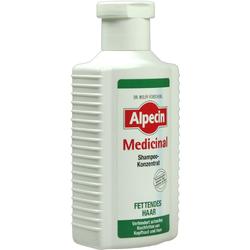 Eine Plastikflasche mit Alpecin Medicinal Shampoo für fettendes Haar.